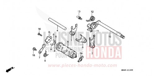 BARILLET DE SELECTION XR100R2 de 2002